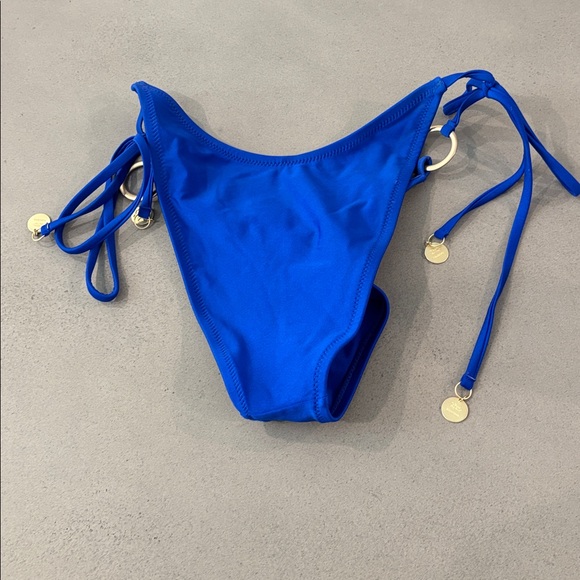 Ring Cheeky Tie Bikini Bottom - Blue Lagoon-M,L - Picture 7 of 7